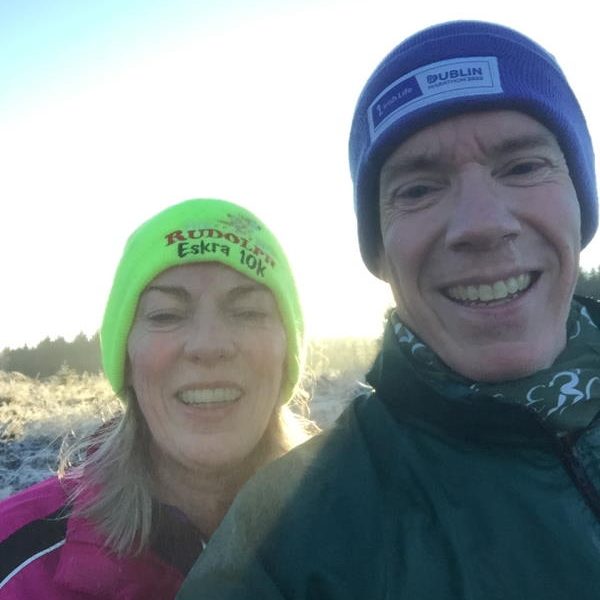 Winter Trail Running Sunrise Couple