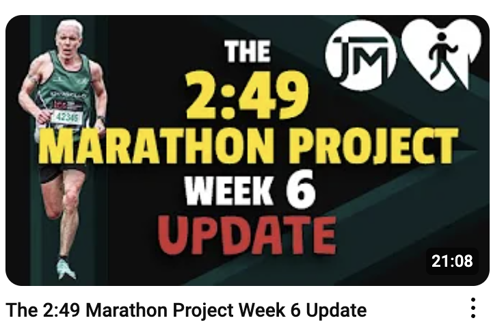 The 249 Marathon Project Week 6 Update YouTube Video