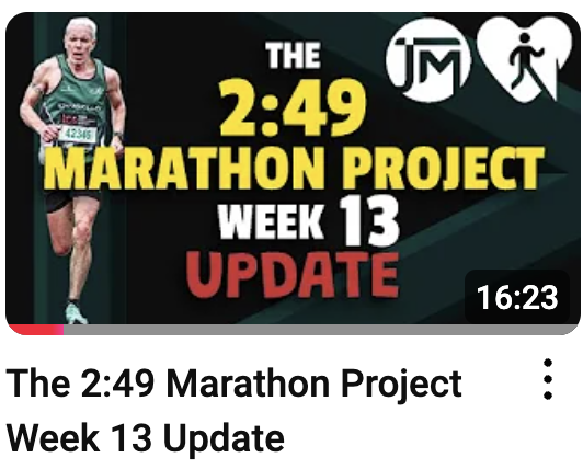 249 marathon project week 13 update YouTube banner